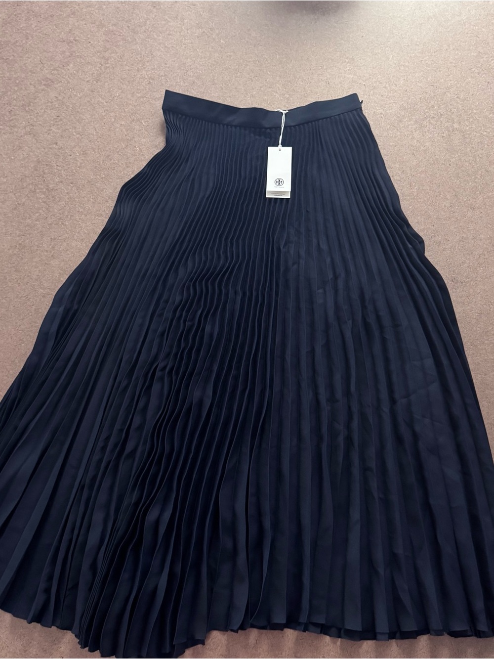 Tory Burch Navy Pleated Midi Skirt women size 2